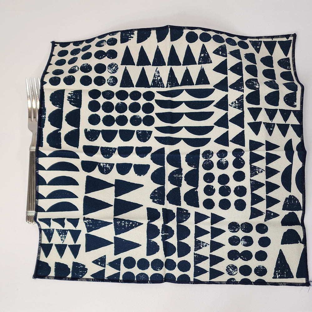 Dinner Napkin Set in Imprint Navy