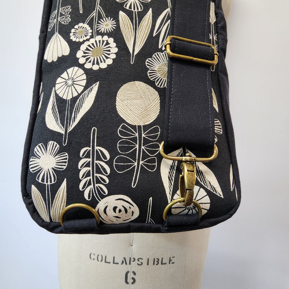 
                  
                    Sling Cross Body Bag in Simple Flower Black
                  
                