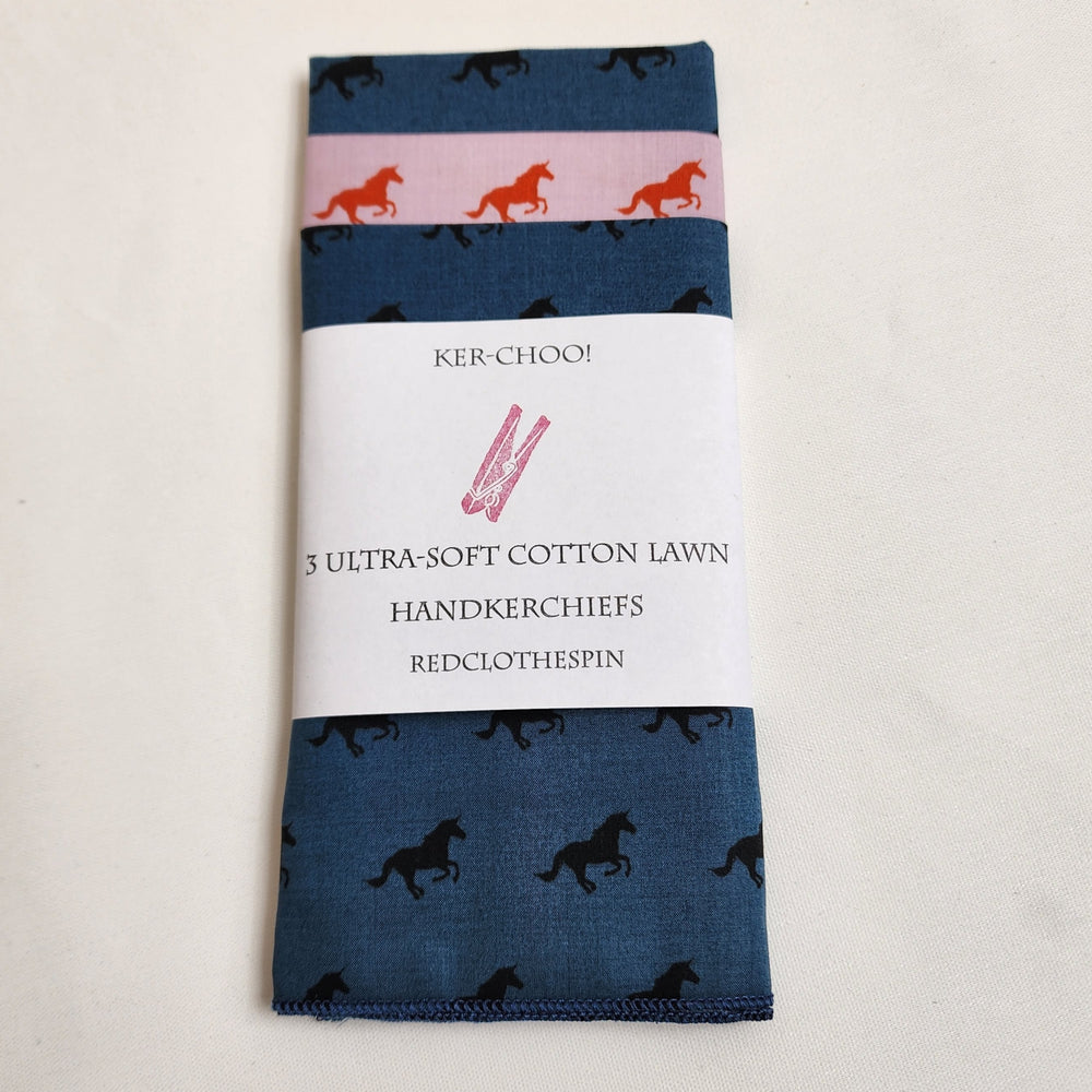 Ker-Choo Handkerchief Set in Tiny Unicorns