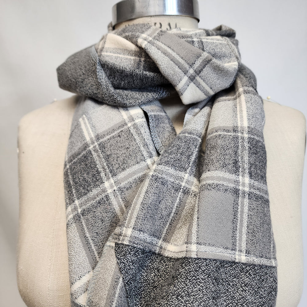 Luxe Flannel Scarf in Shades of Grey