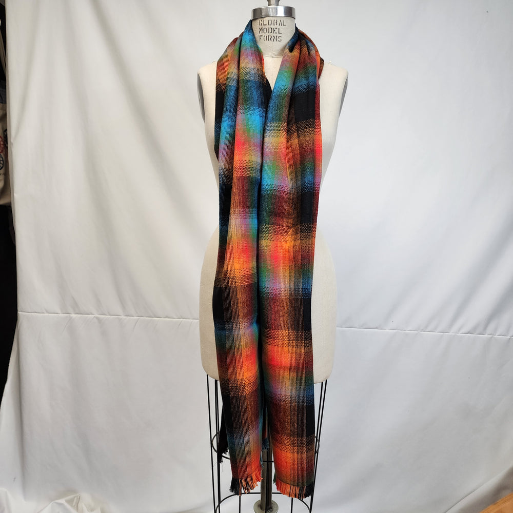 
                  
                    Luxe Flannel Scarf in Rainbow Fire Plaid
                  
                