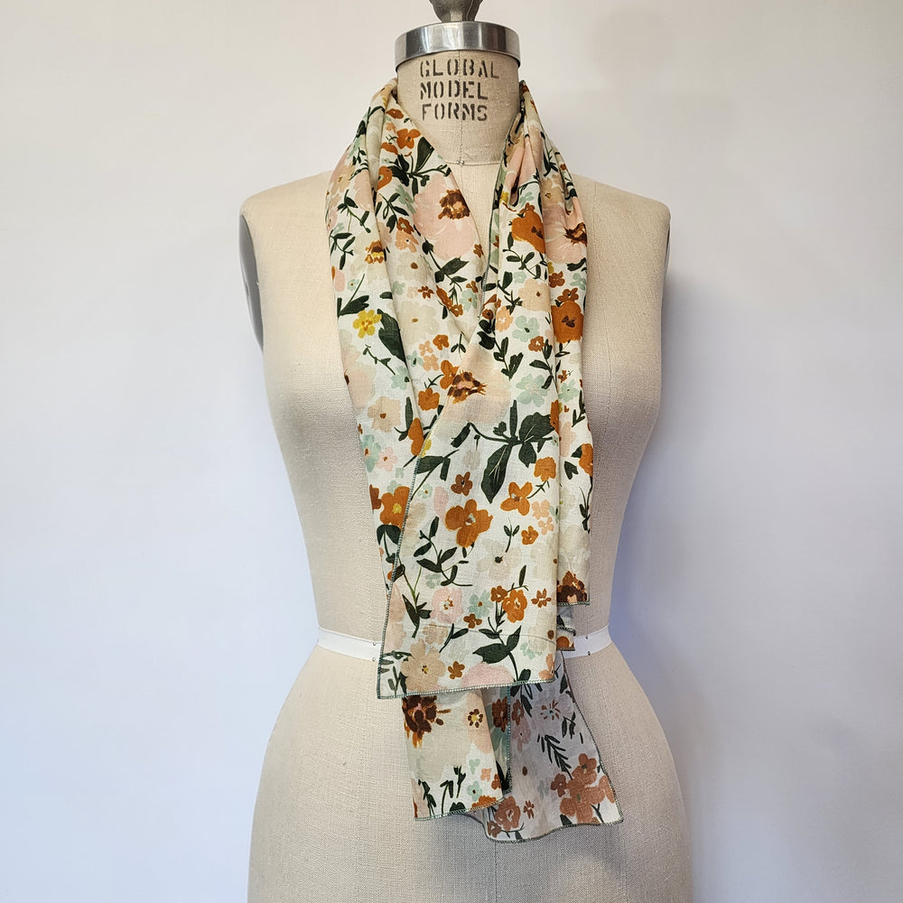 Long Cotton Lawn Scarf in Alice Floral