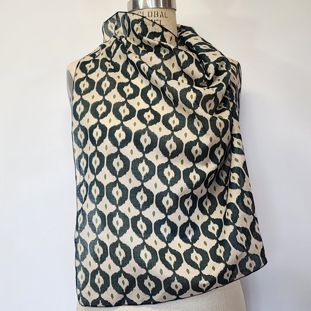 
                  
                    Square Cotton Lawn Scarf in Bazaar Ikat
                  
                