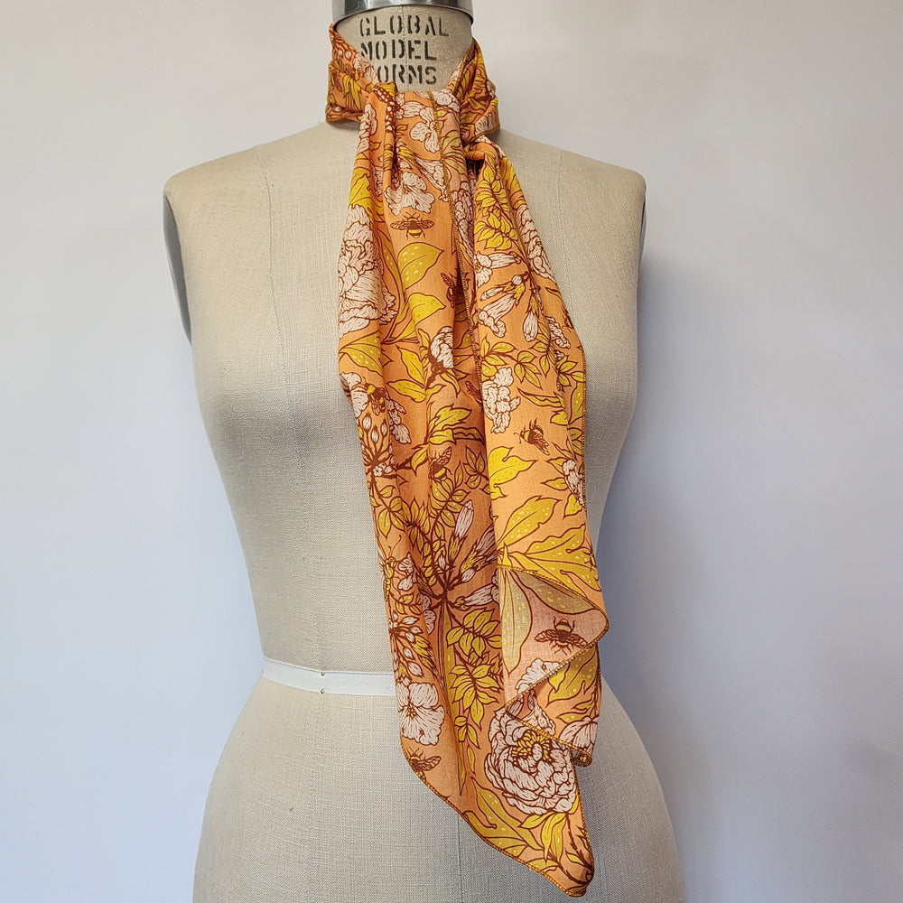 
                  
                    Long Cotton Lawn Scarf in Bountiful Peach
                  
                