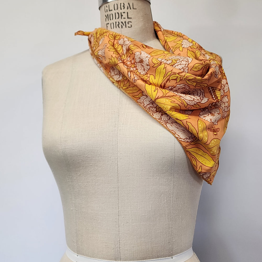 
                  
                    Square Cotton Lawn Scarf in Bountiful Peach
                  
                