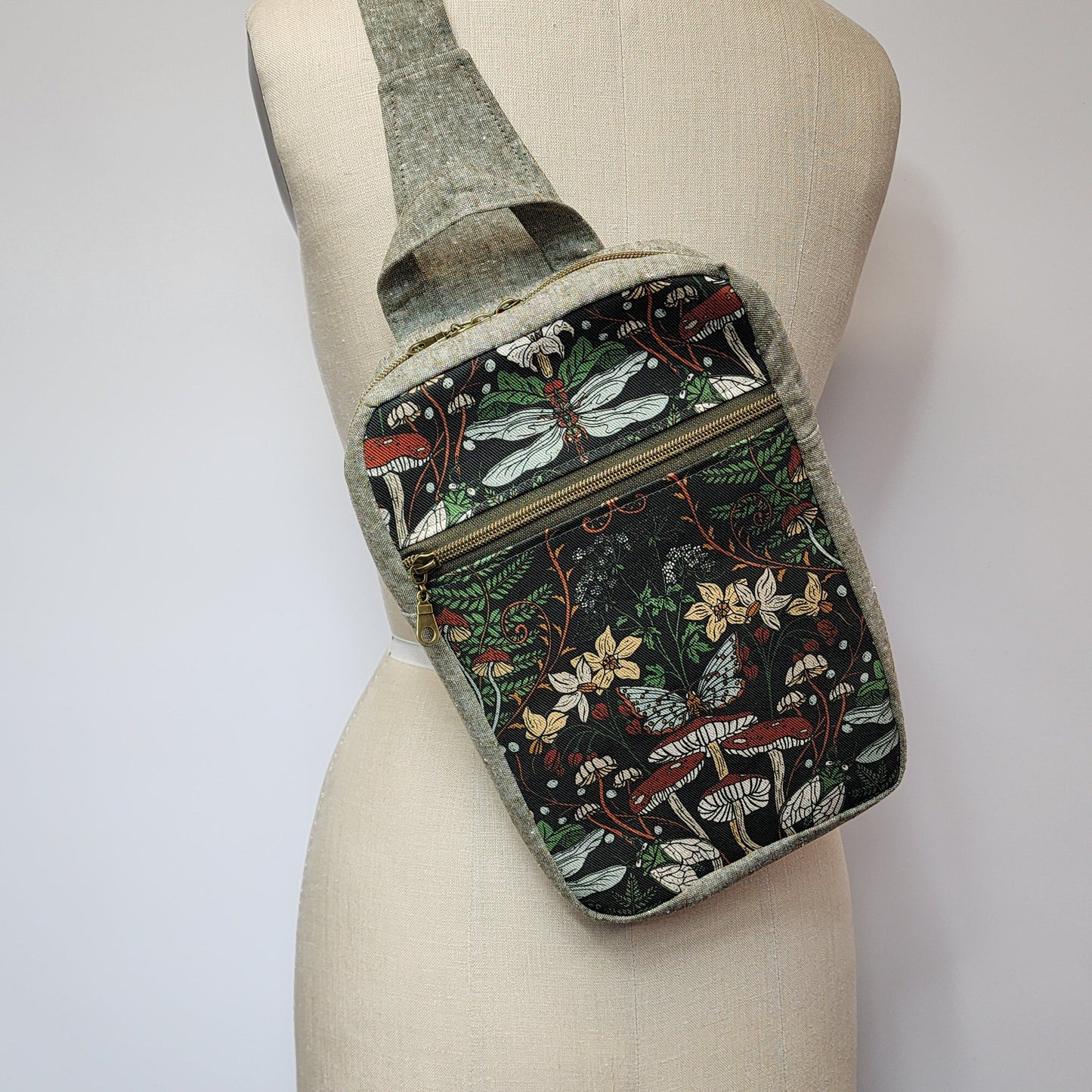 
                  
                    Sling Cross Body Bag in Forest Flora Sage
                  
                